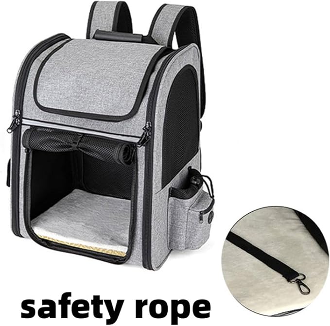 Pekaqi Cat Carrier Backpack - Expandable Airline-Approved Pet Backpack with Snag-Free Mesh, Roll-Top Cover & Storage, Fits Cats/Small Dogs Up to 18 Lbs (Hiking/Camping)