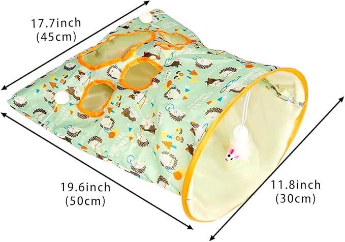 Cat Sack Hide & Seek Tunnel Bags - Interactive Cat Toy with Plush Ball & Crinkle Paper
