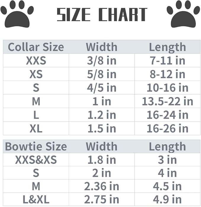 Lionet Paws Valentines Day Dog Collar with Bowtie, Dog Bowtie Collar with Metal Buckle for Dogs and Cats, Adjustable Comfortable Dog Collar Girl Boy Gift, XS, Neck 8-12 in