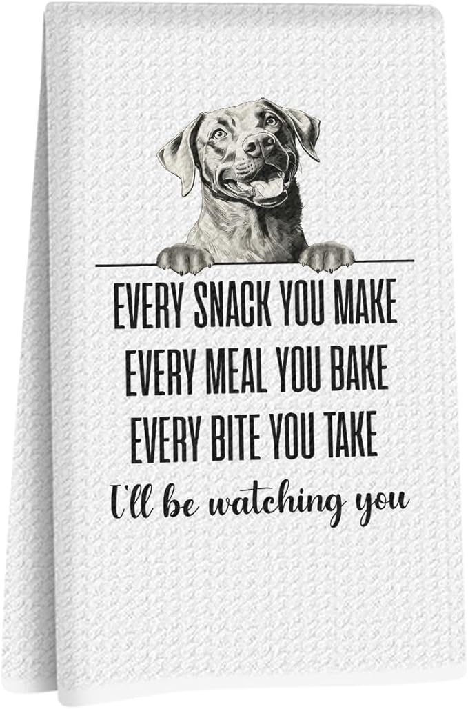 Labrador Retriever Kitchen Towels 24x14 Inch, Labrador Retriever Gifts for Woman Mom, Reusable Microfiber Dish Towels for Kitchen Bathroom, Waffle Weave Absorbent Hand Cloth Tea Towel,Dog Lovers Gifts