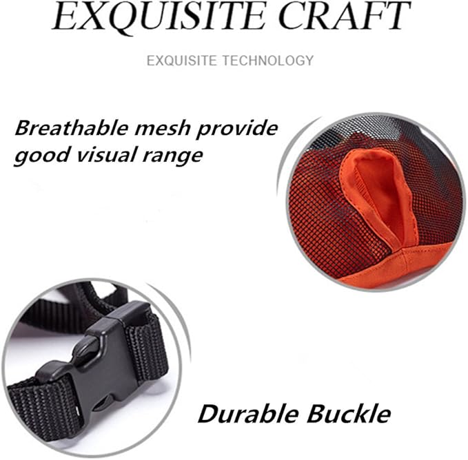 Short Snout Dog Muzzles- Adjustable Breathable Mesh Bulldog Muzzle for Biting Chewing Licking Training Grooming Dog Mask (Black, Small/9"-12")