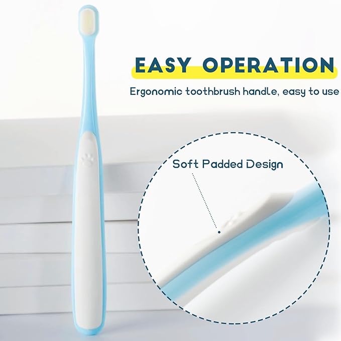 Small Dog Toothbrush, Cat & Puppy Tooth Brushing Kit, Ultra Soft & Mini Head Teeth Brush for Kitten & Tiny Pet, Doggy Toothbrushes Deep Dental Cleaning, 1 PCS - Pink Color