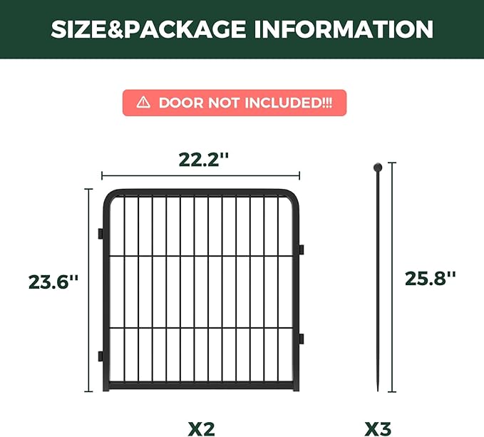 FXW Rollick Unleashed Dog Playpen for Indoor, Yard, RV Camping, 24 inch 2 Panels for Small and Puppy Dogs, Black│Patented