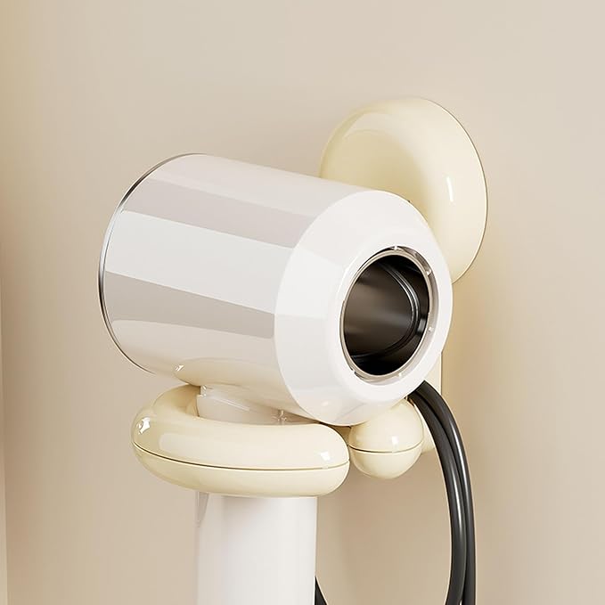 Space Saving Wall Mount Hair Dryer Holder Strong Adhesive Suction Cup Holds 5kg for Home Salon Bathroom Wall Mounted Hair Dryer Holder