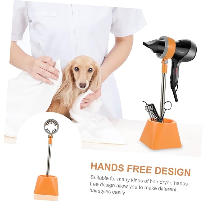 Beaupretty Floor-Standing Hair Dryer Bracket Stand for Pets Punch-Free Design Sturdy Hair Dryer Holder Barrel Support for Home Use