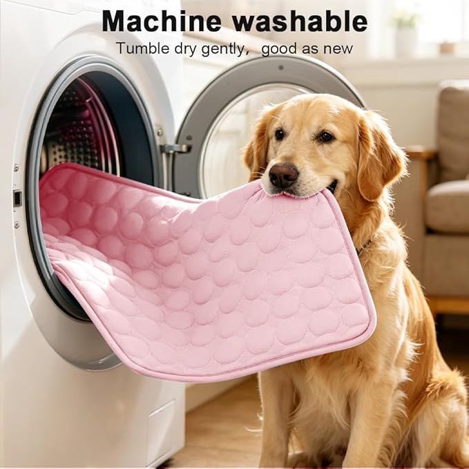 Dog Cooling Mat 2026 Upgraded Arc-Chill Cooling Dog Bed Mat, Washable Pet Cooling Pad (Q-Max>0.4) Cooling Mat for Dogs & Cats Indoor & Outdoor Car Seats (Pink, 28x22 in)