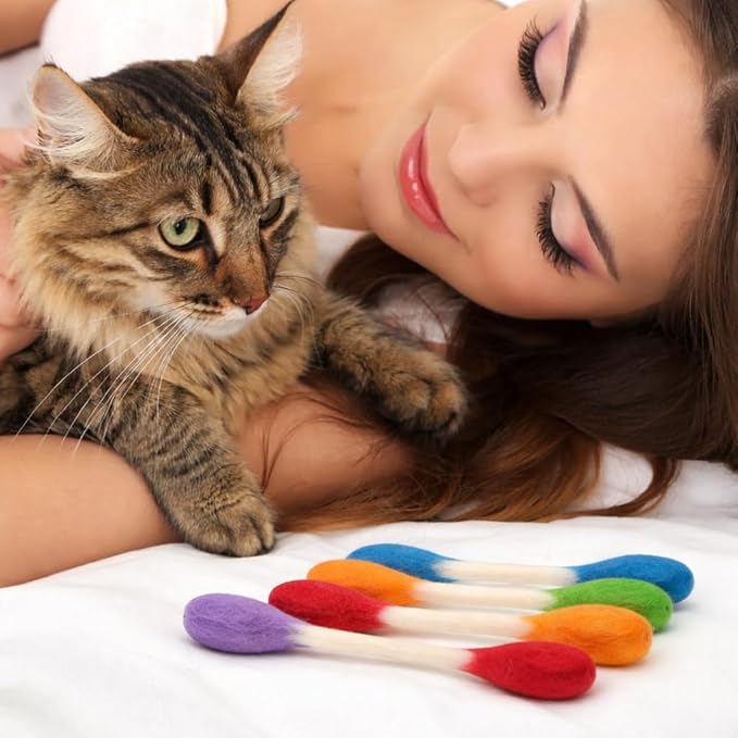 Glaciart One Swabs Cat Toys with Catnip - 6 Pk | Durable for Chew, Cute Cat Toys Interactive Kitty for Boredom, Exercise, & Play | Filled w/Organic Catnip for Anxiety & as Digestive Aid | Gift Idea