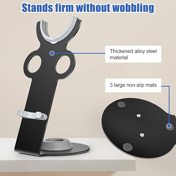I'SMARTMOON Hair Dryer Stand for Dyson Supersonic, Aluminum Alloy Bracket Power Plug Holder, Bathroom Organizer for Dyson Supersonic hairdryer Care Tools (Black)