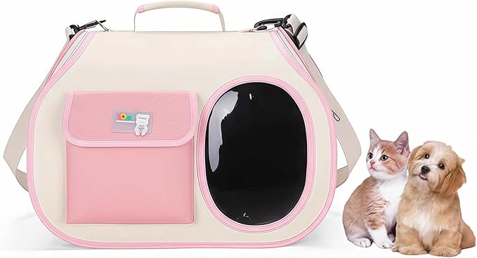 Dog Purse Carrier for Small Dogs-Pet Carrier Purse for Kitty and Puppy Soft Sided Carrier with Breathable Mesh Lightweight Pet Carrier Sling for Outing Travel Vet-Pale Pink
