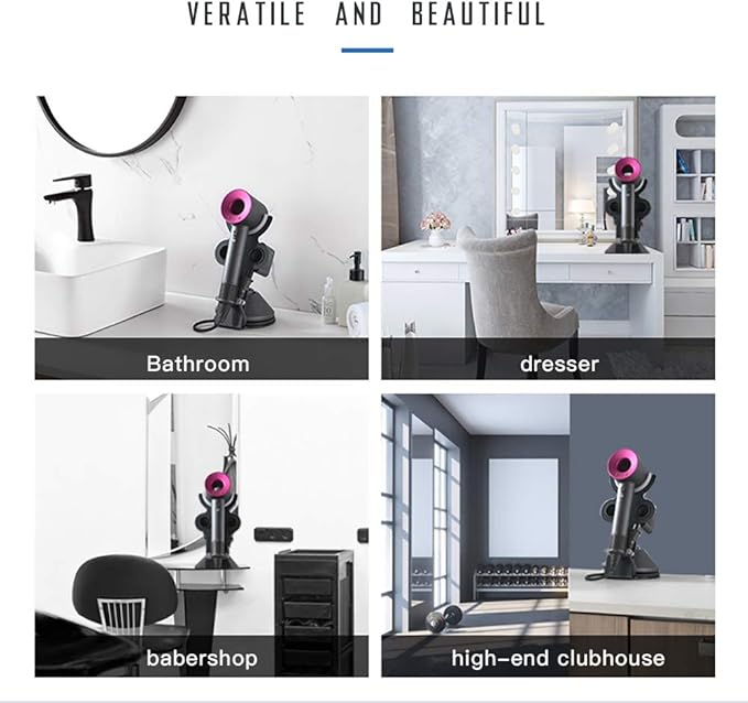 I'SMARTMOON Hair Dryer Stand Holder for Dyson Supersonic(Not Applicable to Supersonic Nural),Aluminum Alloy Bracket Power Plug Holder, Bathroom Organizer for Dyson Supersonic hairdryer(Gray)