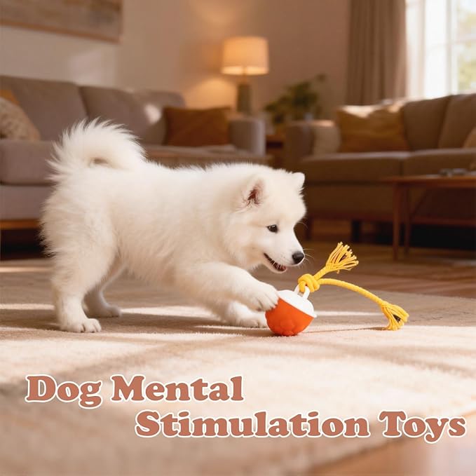 Power Tail 2.0 Pet Toy, Motion Activated Interactive Dog & Cat Toy - Squeaky Active Rolling Ball with Flashing Colorful Lights, Smart Jumping Ball for Small & Medium Pets