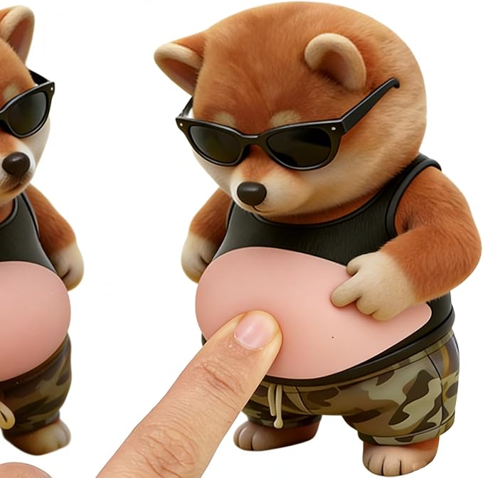 6 Pairs Chubby Shiba Inu & Cat Belly Stickers 3D Silicone Anti-Collision Wall & Door Protectors, Cute Big Bellys Cushioned Protectors for Phones, Cars & Home Decor