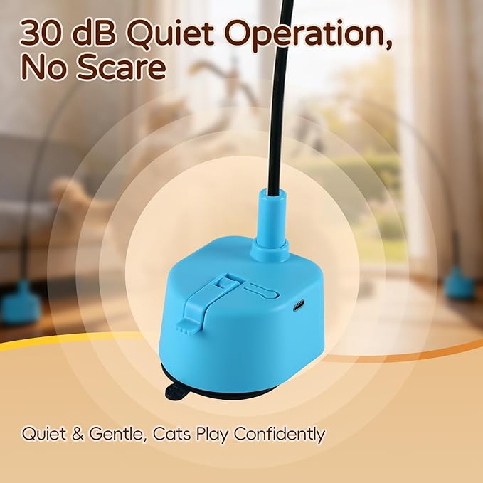 Interactive Cat Toys for Indoor Cats, Automatic Flying Bird Feather Toy, Rechargable Electric Cat Teaser Enrichment, 5-Minute Auto-Pause Smart Self-Play Teaser