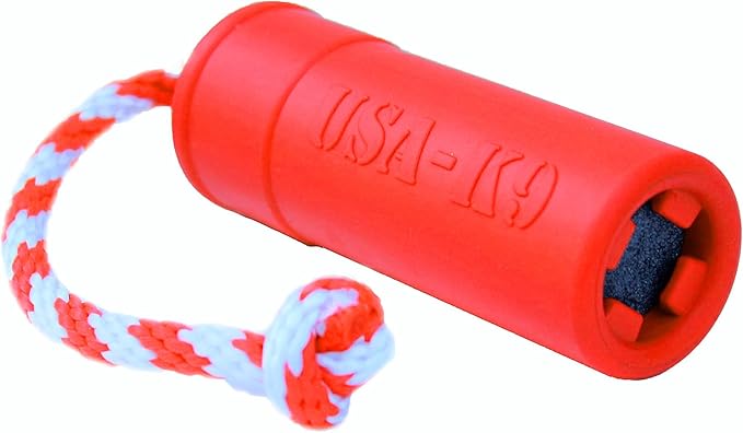 SodaPup USA-K9 Firecracker – Durable Dog Tug Toy & Floating Training Dummy Made in USA from Non-Toxic, Pet-Safe, Food Safe Natural Rubber for Water Retrieval, Bonding, Mental & Physical Exercise, More