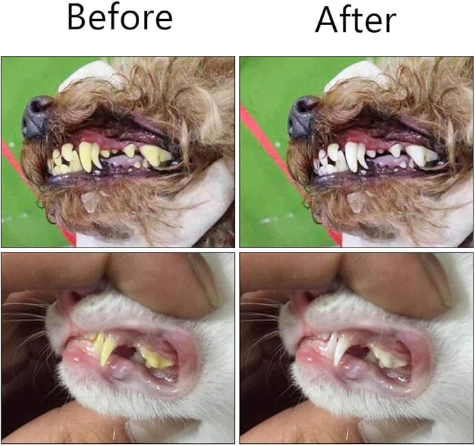 Orgrimmar 2 Pcs Three Sided Pet Toothbrush Dog Brush Addition Bad Breath Tartar Teeth Care Dog Cat Cleaning Mouth