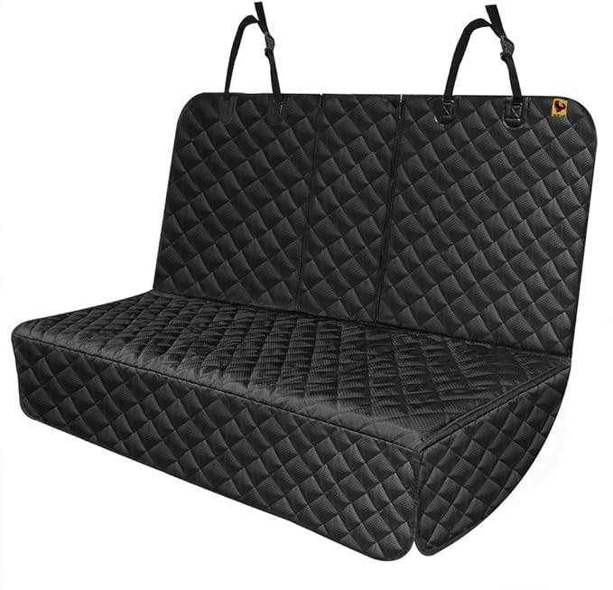Bark Lover Dog Car Seat Cover for Back Seat, Upgraded Thickened Matte Fabric, Waterproof Backseat Protector, Non-Slip Rear Seat Cover for Dogs & Kids, Armrest Compatible, Fits Most Cars SUVs & Trucks