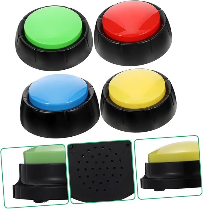 BESPORTBLE 4pcs Dog Talking Button Pet Communication Buttons Wear-Resistant Recording for Puppies Random Color