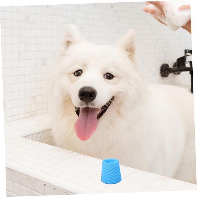 Toyvian 1Pcs Portable Dog Shower Sprayer Outdoor Pet Cleaning Tool with Soft Silicone Head for and Skin Care for Outdoor Adventures and Grooming Needs Blue