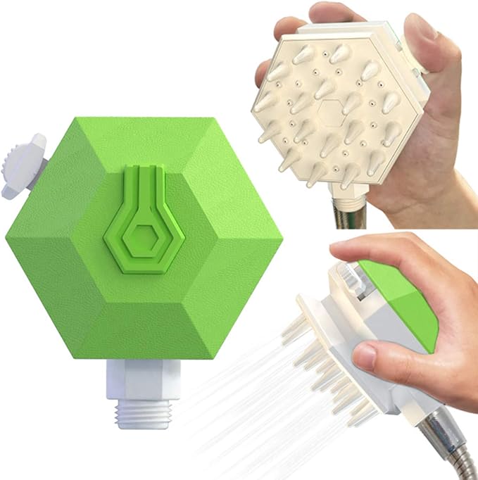 Dog Shower Sprayer Head Attachment Pet Grooming Combing Sprayer,Water Sprinkler Massaging Brush Nozzle for Dogs and Cats,Multi-Function Pet Shower Head for Dog Home Cleaning Bath