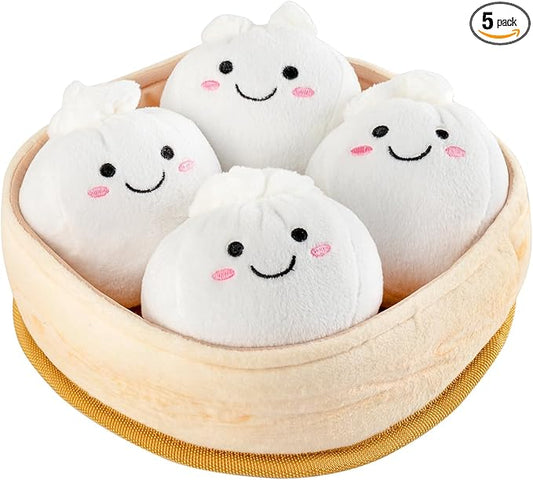 Sedioso Dog Squeaky Toys, 5-Pack Interactive Dogs Toy, Stuffed Dog Chew Toys, Durable Plush Toy for Puppy, Small, Middle, Large Dogs
