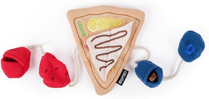 CHEWFFON Interactive Dog Snuffle Toy - Crepe-Shaped Enrichment Puzzle for Scent Work, Crinkle Dog Toy with Treat Hiding Pockets for Boredom, Suitable for Small & Medium Dogs