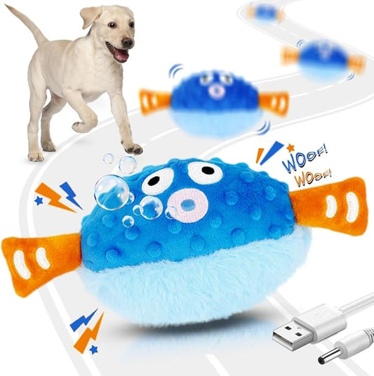 Interactive Dog Toys Rechargeable Moving Puppy Toys to Keep Them Busy, Touch Activated Puppy Toys, Puppy Dog Birthday Gifts, Electric Plush Entertainment Toy for Small & Medium Dogs