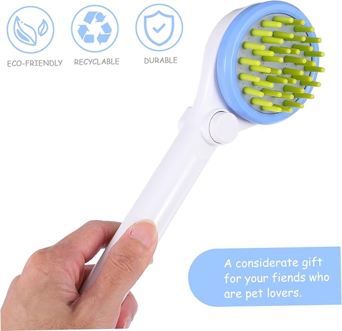 POPETPOP Portable Pet Shower Sprayer with Massage Brush and Hose Eco Friendly Abs Dog Bathing Tool for Grooming and Cleaning Puppies Safe Durable Showerhead for Home Use
