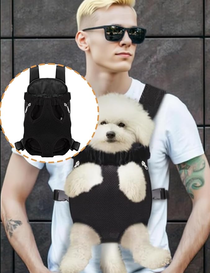 Dog Backpack Carrier/Cat Carrier,Adjustable, Hands-Free, Suitable for Small and Medium-Sized Dogs and Cats, Suitable for Hiking, Traveling, Camping, and Daily Walks,5.5-8.8lbs (Medium,Black)