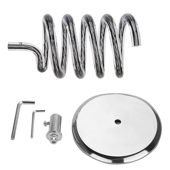 Hair Dryer Holder Countertop, Acrylic Hair Dryer Stand with Stainless Steel Base, Countertop Spiral Blow Dryer Holder Hair Tool Organizer for Bathroom, Vanity, Salon, Home
