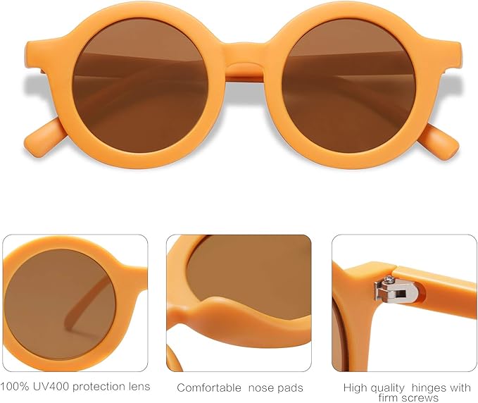 SOJOS Cute Round Polarized Sunglasses for Kids Girls Boys UV400 Protection De Sol Gafas Beach Holiday