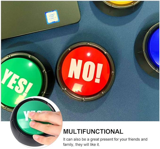 STOBOK Talking Buttons 2Pcs Yes Button and No Button with Sound, Dog Buttons for Communication Answer Buzzers Set Dog Talking Button Set Noise Button Toys Dog Talking Button Set