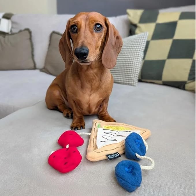 CHEWFFON Interactive Dog Snuffle Toy - Crepe-Shaped Enrichment Puzzle for Scent Work, Crinkle Dog Toy with Treat Hiding Pockets for Boredom, Suitable for Small & Medium Dogs