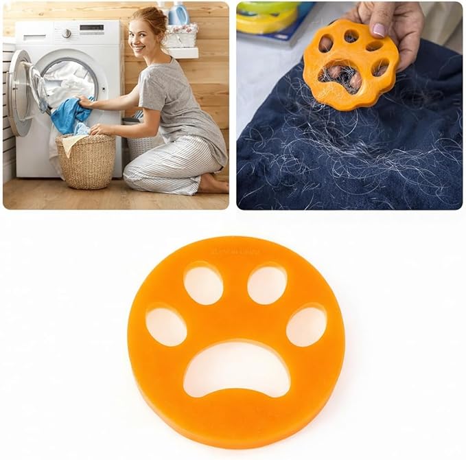 Pet Hair Remover Bundle, Reusable Lint Roller & Pet Hair Remover for Laundry Cat & Dog Fur Remover Set for Laundry Couch, Carpet Bedding & Clothes (Red)
