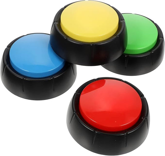 HANABASS 4pcs Dog Training Tool Wear-Resistant Talking Buttons for Dogs Interactive Puppy Toy Random Color