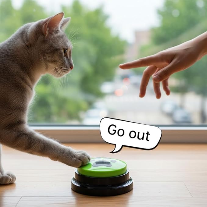 Dog Button Talk Training, Recordable Dog Communication Button Dogs Buttons Talk Training, Multicolorful Voice Recording Buttons Pet Train Funny Gifts for Dogs Pet Lovers (Green)