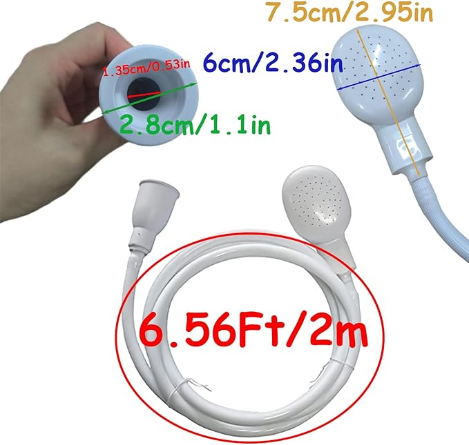 2m/6.56Ft Sink Hose Sprayer,Shampoo Sprayer Handheld Hose Shower Head Spray Hose with Hair Catcher Drain Strainers for Bathing Baby,Pets Shower,Washing Hair,Rinsing Vegetables,Utility Sink