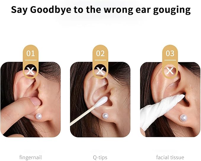 6 Pcs Ear Wax Removal Kit,Ear Cleaner Tools: Mini Portable Ear Scope with Stainless Steel 360° Spiral Ear Massage Cleaning Tool for Adults Kids - Ear Wax Remover with Storage Box