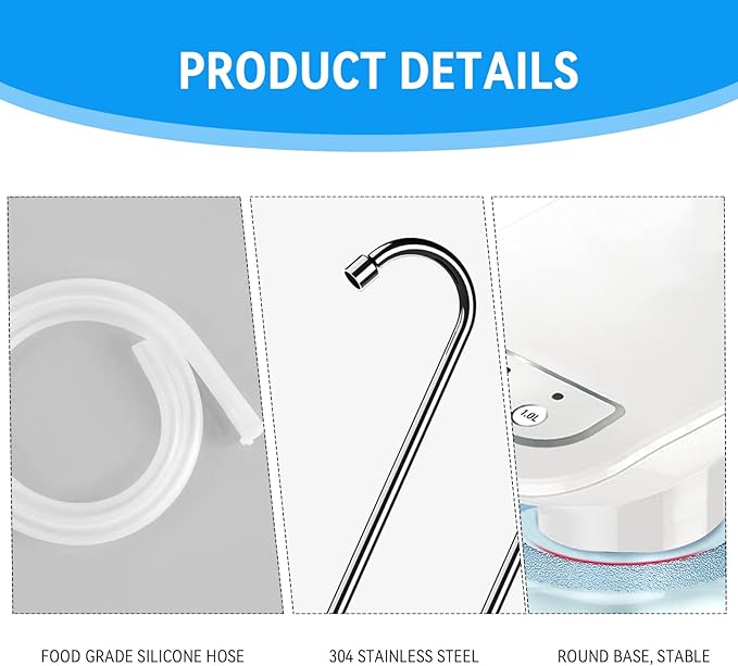 Drinking Water Dispenser Pump, Automatic Electric Drinking Water Bottle Pump for 1-5 Gallon Water Jugs…, White