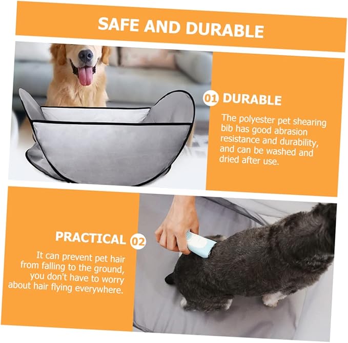 Pet Shearing Bib Foldable Dog Haircut Apron Washable Hair Catcher for Grooming and Hair Collecting at Home 27.55X17.71X14.96In