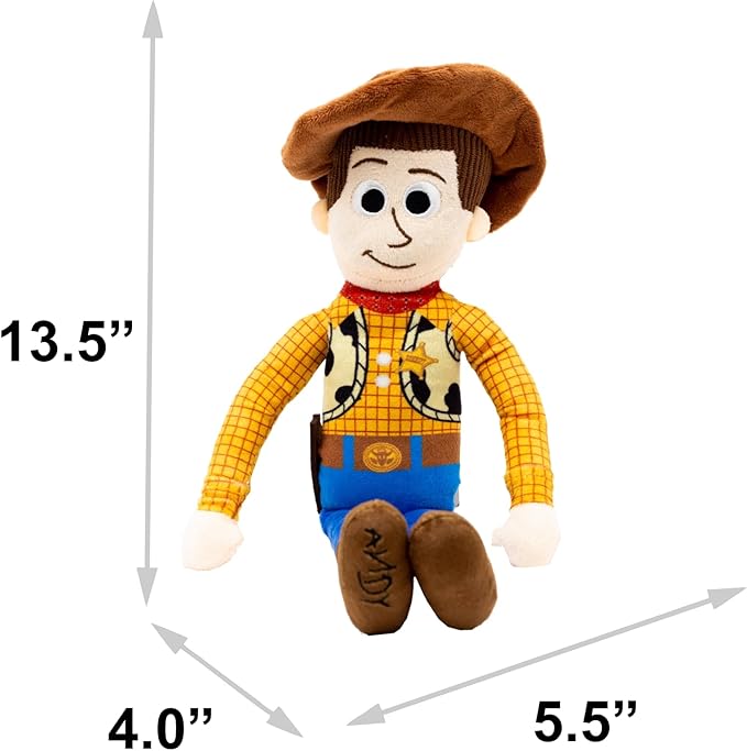 Buckle-Down Disney Dog Toy, Pixar Toy Story Woody Full Body Pose, Plush