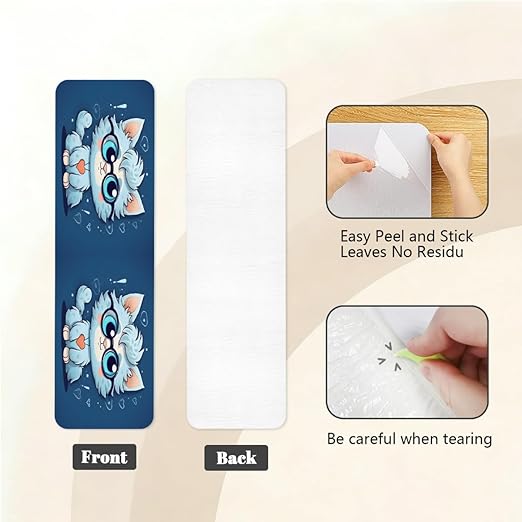 Animal Cartoon Cute Cat Stair Treads for Wooden Steps Indoor Washable Staircase Carpet 15PCS 30"x7.8" Stair Step Treads Non-Slip Staircase Covers Peel and Stick Safety Mat for Kids Elders Pets