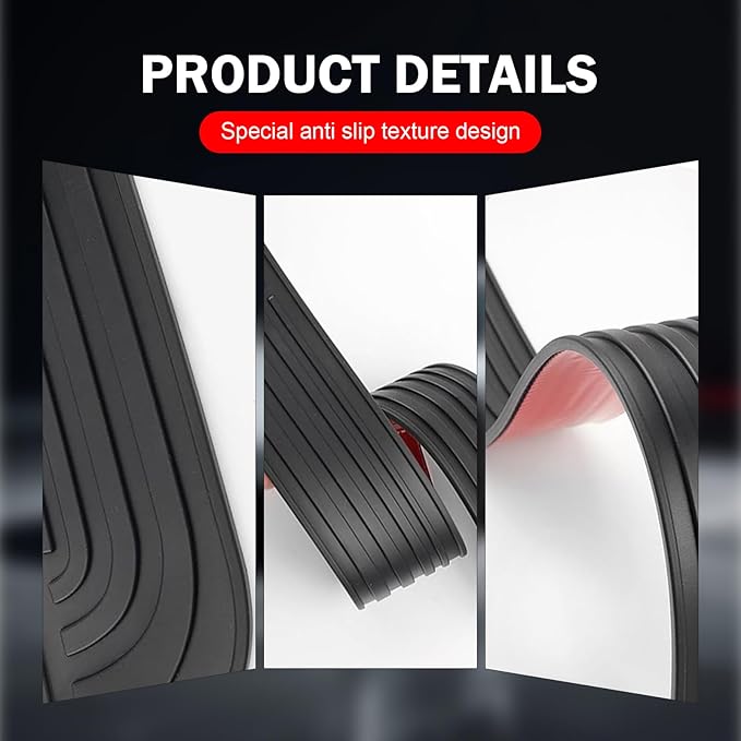 4PCS Car Door Sill Protector, Anti-Scratch Door Edge Guards Protector, Rubber Car Door Sills Scratch Protection, Universal Auto Threshold Pedal Edge Protector Strip (Sport, Width 2.36")