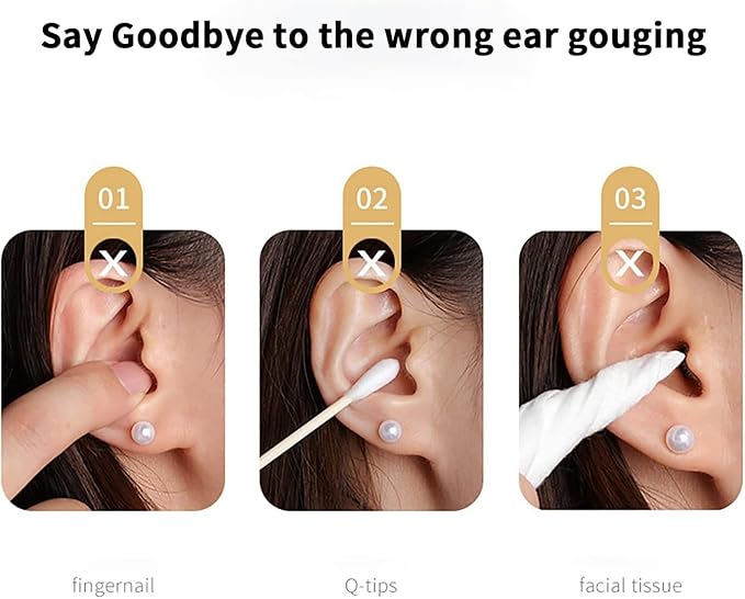 6 Pcs Ear Wax Removal Kit,Ear Cleaner Tools: Mini Portable Ear Scope with Stainless Steel 360° Spiral Ear Massage Cleaning Tool for Adults Kids - Ear Wax Remover with Storage Box