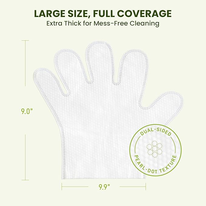 36PCS Hypoallergenic Pet Glove Wipes for Dogs, Cats & Small Animals | No-Rinse Deodorizing Dog Wipes for Paws, Butt, Eyes & Ears | Pet Wipes for Stain & Odor Cleanup Between Baths & Travel