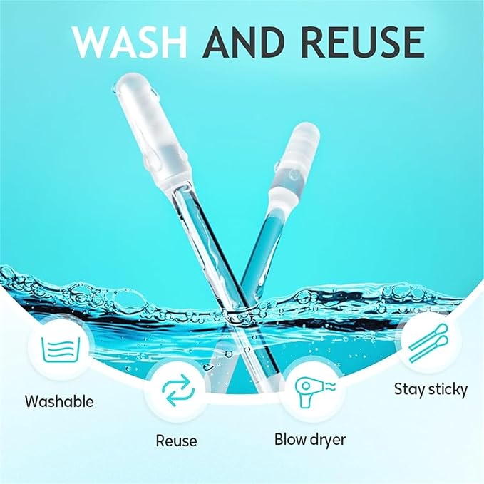 48Pcs Sticky Ear Cleaning Stick for Adults Large, Reusable Sticky Ear Cleaner Picks, Gentle Soft Ear Care Cleaning Sticks with Dust Cover