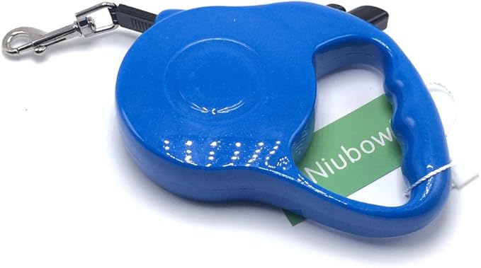 Retractable Dog Leash with Nylon Ribbon Lead for Small & Medium Breeds, Durable, No Tangle, 10-feet Long, Supports up to 25-Pound (Small, Blue)