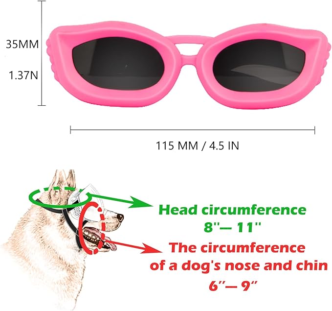Dog Goggles Small Breed, UV/Wind/Dust/Fog Protection Pet Sunglasses with Adjustable Strap,Outdoor Dog Sunglasses for Small Dogs,Easy Wear