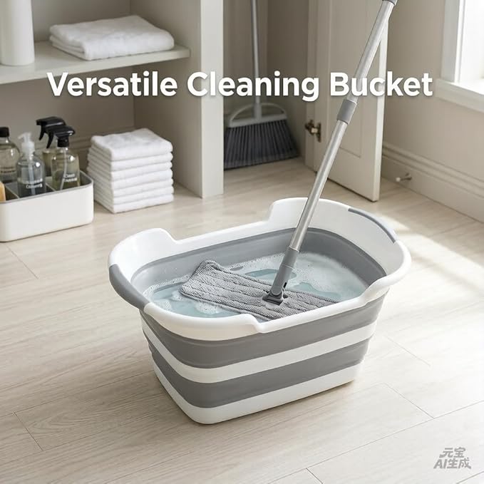 Collapsible Dog Bathtub with Drain Plug - Foldable Portable Pet Bath Tub for Small Dogs & Cats, 25L Large Travel Shower Basin, Lightweight PP &TPR Material (Grey, 23x16x11 Inches)
