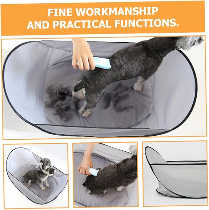 Pet Shearing Bib Foldable Dog Haircut Apron Washable Hair Catcher for Grooming and Hair Collecting at Home 27.55X17.71X14.96In