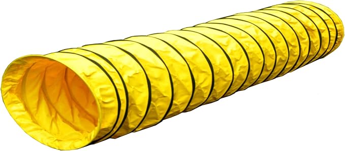Cool Runners Agility Tuff Tunnel 10' Long, 8" Pitch, 24" Diameter - Manufactured from Rugged 19oz PVC, Ideal for Home Practice, Yellow